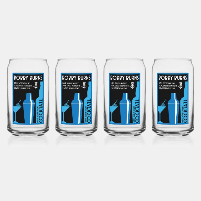 Scottish Bobby Burns Whiskey Cocktail Can Glass (Front)