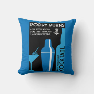 Scottish Bobby Burns Whiskey Cocktail Cushion