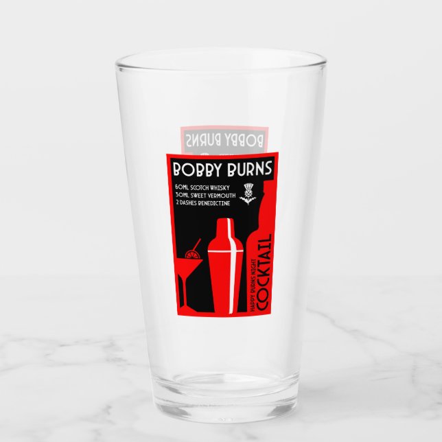 Scottish Bobby Burns Whiskey Cocktail Glass (Front)