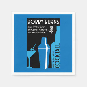 Scottish Bobby Burns Whiskey Cocktail Napkin