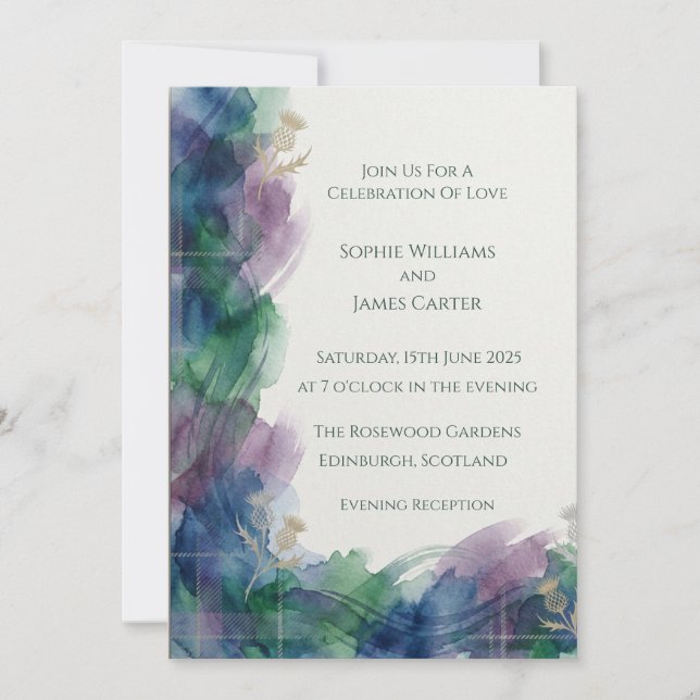 Scottish Botanical Floral Invite (Front)