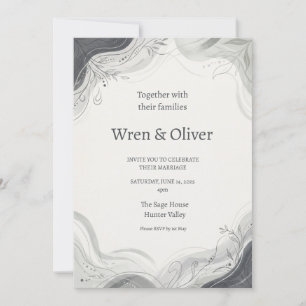 Scottish Botanical Wreath Wedding Invitation Thi