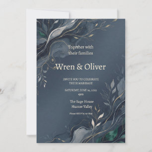 Scottish Botanical Wreath Wedding Invitation Thi