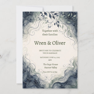 Scottish Botanical Wreath Wedding Invitation Thi