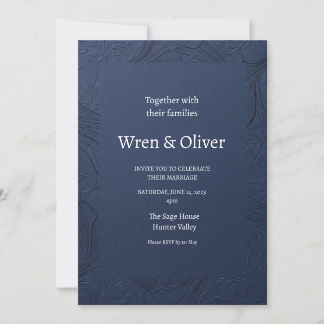 Scottish Botanical Wreath Wedding Invitation | Thi (Front)