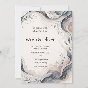 Scottish Botanical Wreath Wedding Invitation Thi