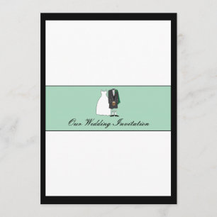 Scottish Bride and Groom Wedding Invitation -green