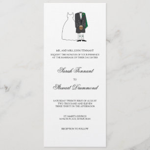 Scottish Bride and Groom Wedding Invitation - slim