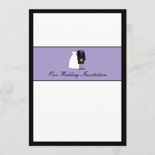 Scottish Bride & Groom Wedding Invitation - purple