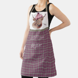 Scottish Bruich (Cook) Pink and Brown Plaid Apron