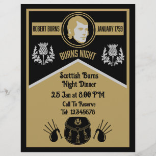 Scottish Burns Night Dinner Invite Flyer