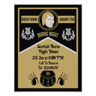 Scottish Burns Night Dinner Invite Photo Print