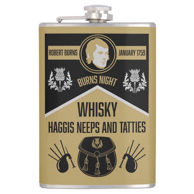 Scottish Burns Night Hip Flask (Front)