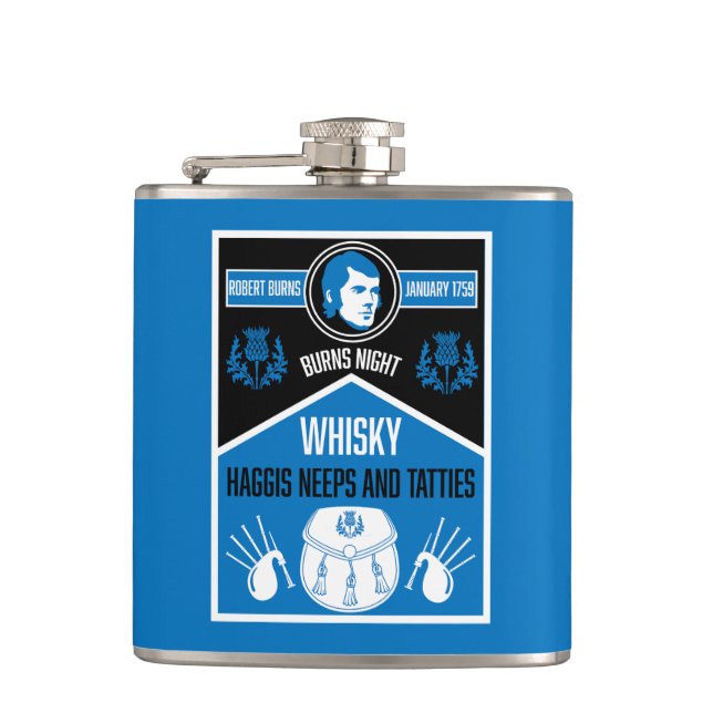 Scottish Burns Night Hip Flask (Front)