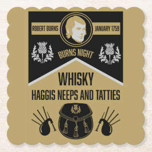 Scottish Burns Night Paper Coaster