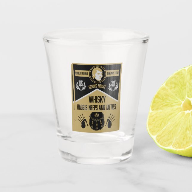 Scottish Burns Night Shot Glass (Front)