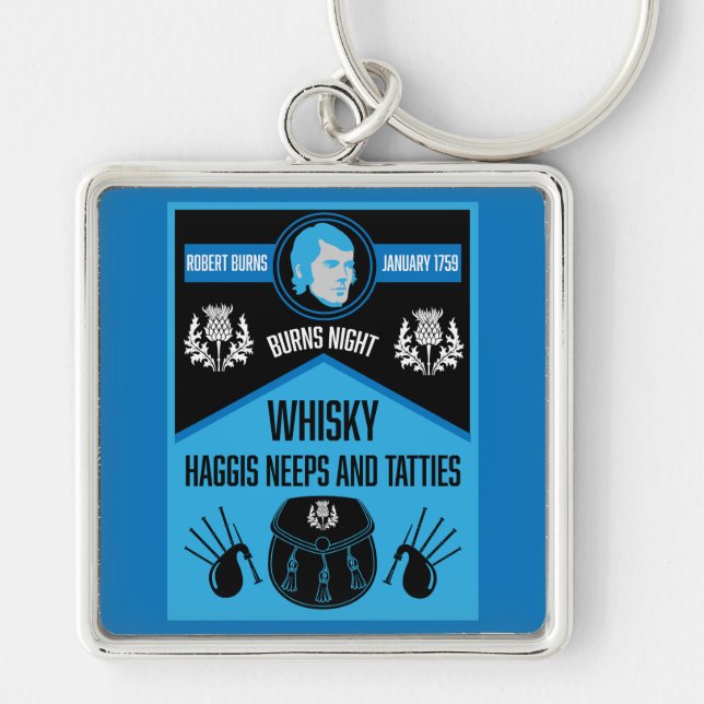 Scottish Burns Night Super Key Ring (Front)