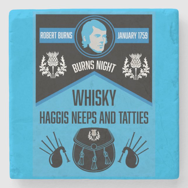 Scottish Burns Night Super Stone Coaster (Front)