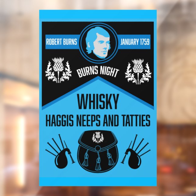 Scottish Burns Night Super Window Cling (Sheet 2)