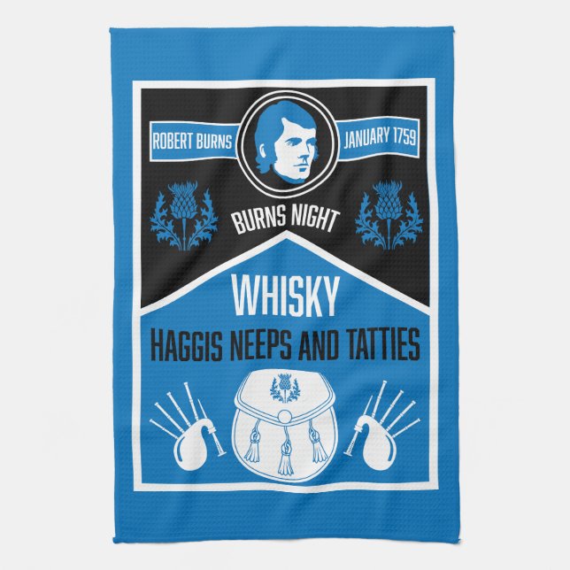 Scottish Burns Night Tea Towel (Vertical)
