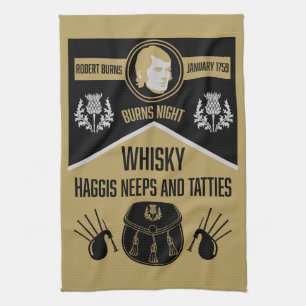 Scottish Burns Night Tea Towel