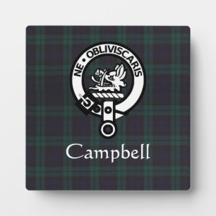 Scottish Campbell Crest Badge & Tartan Plaque