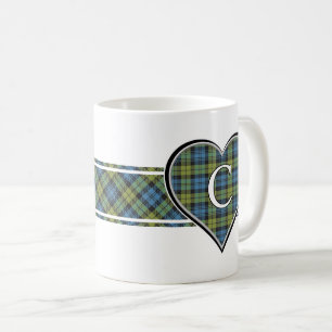 Scottish Campbell Family Tartan Heart Coffee Mug