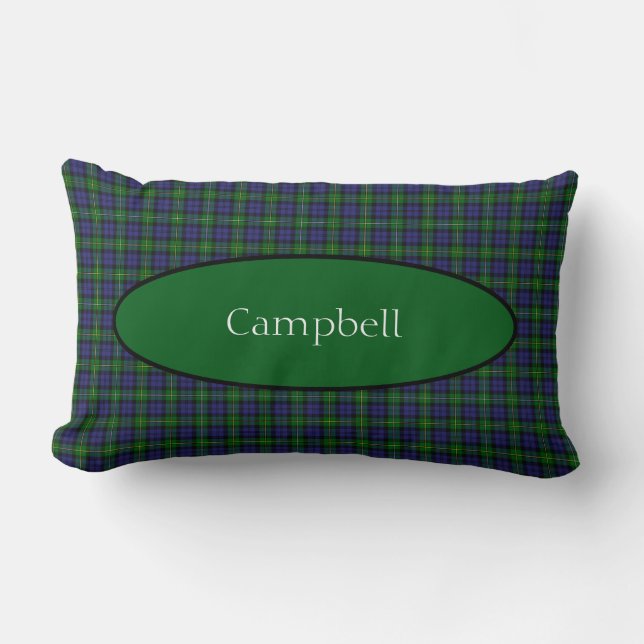 Scottish Campbell Family Tartan Personalised  Lumbar Cushion (Front)