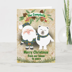 Scottish Campbell Family Tartan Plaid Christmas Holiday Card