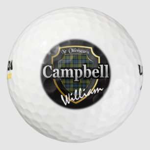 Scottish Campbell Tartan Personalise Your Name Golf Balls