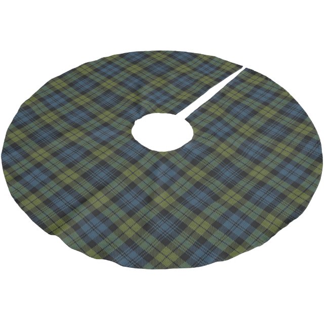 Scottish Campbell Tartan Plaid Brushed Polyester Tree Skirt (Angled)