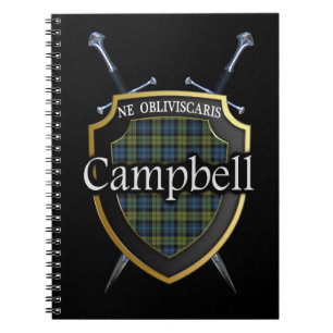 Scottish Campbell Tartan Shield & Swords Notebook