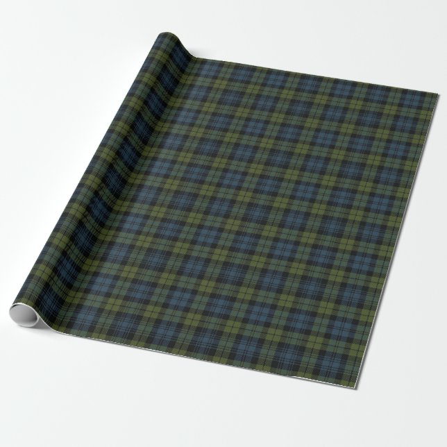 Scottish Campbell Tartan Wrapping Paper (Unrolled)