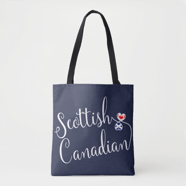Scottish Canadian Entwined Hearts Grocery Bag (Front)