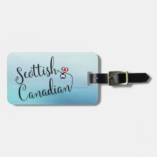 Scottish Canadian Entwined Hearts Luggage Tag