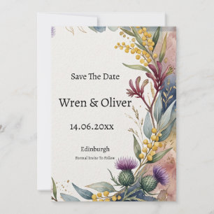 Scottish Canadian Maple Thistle Save the Date Card