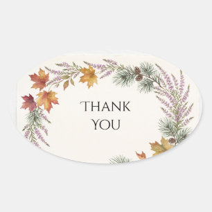 Scottish Canadian Maple Thistle Thank You Sticker