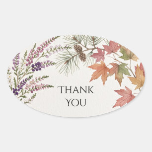 Scottish Canadian Maple Thistle Thank You Sticker