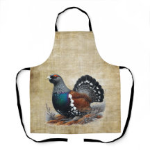 Scottish Capercaillie on Heather Pen and Ink Apron