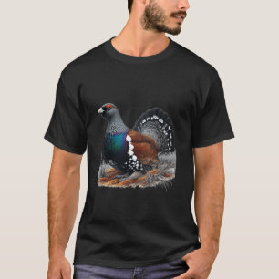 Scottish Capercaillie on Heather Pen and Ink T-Shirt