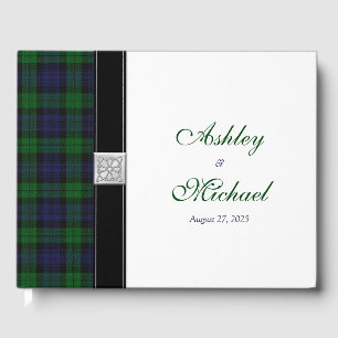 Scottish Celtic Black Watch Tartan Wedding Guest Book