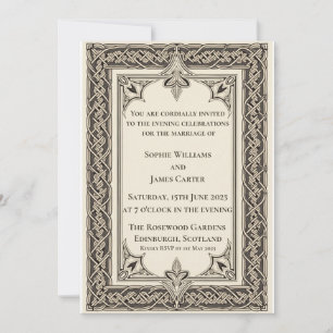 Scottish Celtic Knotwork Evening Wedding Invitation