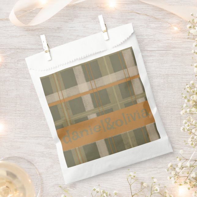 Scottish Celtic Tartan Pattern Wedding Favour Bags (Clipped)