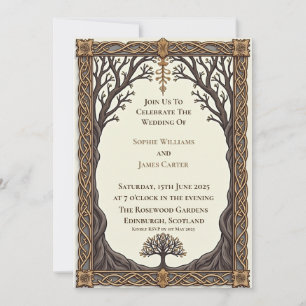 Scottish Celtic Tree of Life Wedding Invitation