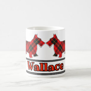 Scottish Cheer Clan Wallace Tartan Scottie Dogs Coffee Mug