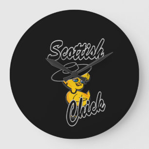 Scottish Chick #4 Large Clock