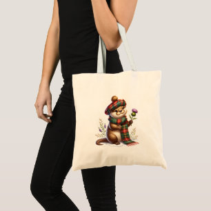 Scottish Christmas Otter Christmas Tote Bag