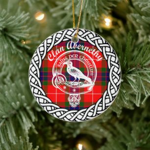 Scottish Clan Abernethy Tartan and Crest Ceramic Tree Decoration