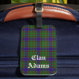 Scottish Clan Adams Tartan  Plaid  Luggage Tag