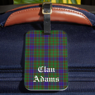Scottish Clan Adams Tartan  Plaid  Luggage Tag